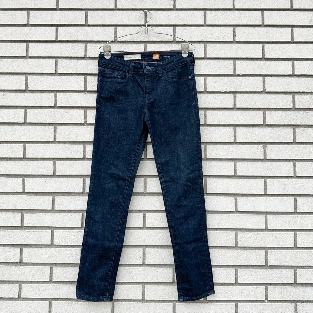 Anthropologie Pilcro Letterpress Stet Straight Jeans Dark Wash Stretch 28